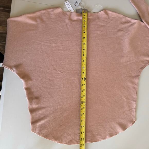 NWT Liv Milano Blush Shale Pink Rhinestone Heart Embellished Pullover Sweater M - Picture 9 of 9